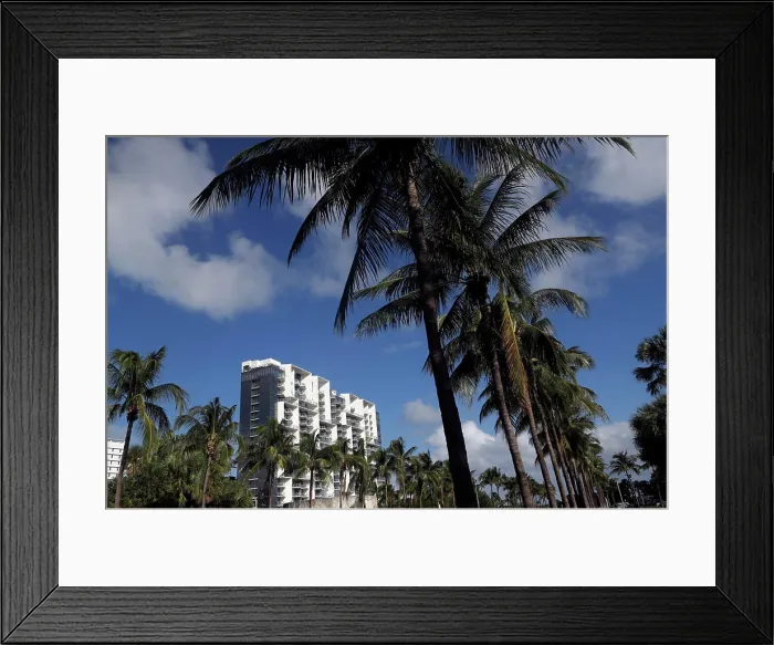 Framed Print : Miami Beach Florida, Collins Park. Miami, Florida, USA