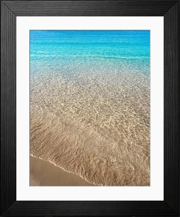 Framed Print : Clear beach water sand in Costa Blanca of Alicante at Spain Mediterranean