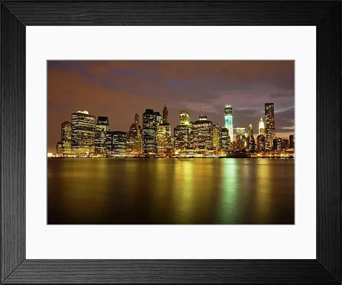 Framed Print : View from Brooklyn across the East River to the skyline of Manhattan, New York City, USA, North America Framed Print : View from Brooklyn across the East River to the skyline of Manhattan, New York City, USA, North America