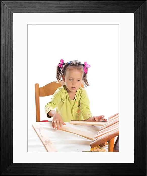 Framed Print : Small girls in do handicraft Framed Print : Small girls in do handicraft