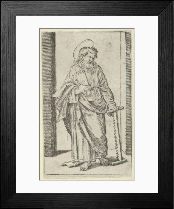 Framed Print : Saint Simon, a saw in his lowered left hand