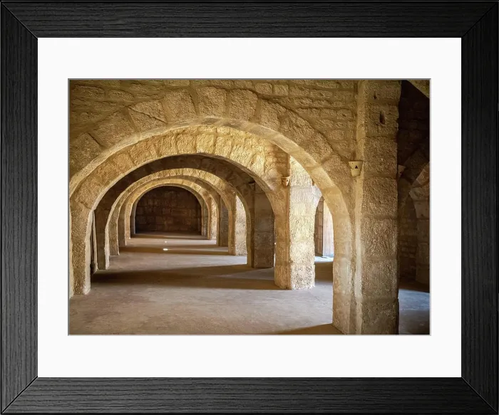 Framed Print : An arched stone passageway inside the 8th century religious fortress Framed Print : An arched stone passageway inside the 8th century religious fortress