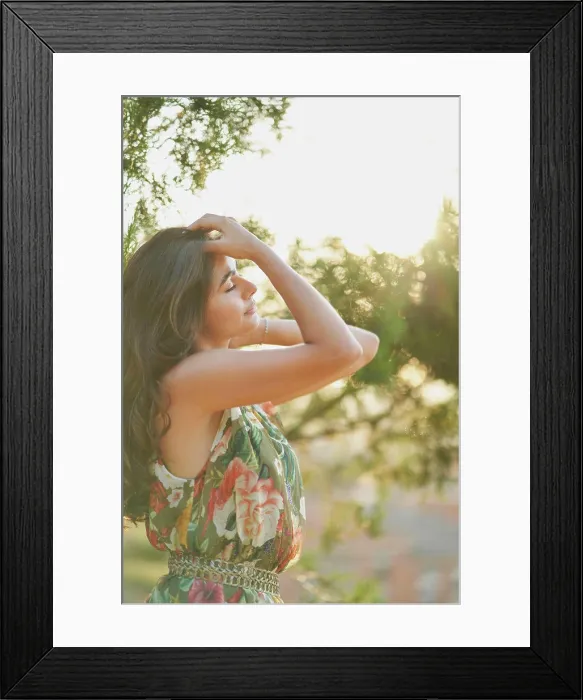 Framed Print : Pretty young model poses in a park of Toledo, Spain Framed Print : Pretty young model poses in a park of Toledo, Spain