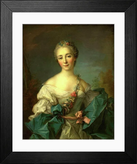 Framed Print : after Jean-Marc Nattier, Portrait of a Young Woman, 1750-1760, oil on canvas Framed Print : after Jean-Marc Nattier, Portrait of a Young Woman, 1750-1760, oil on canvas