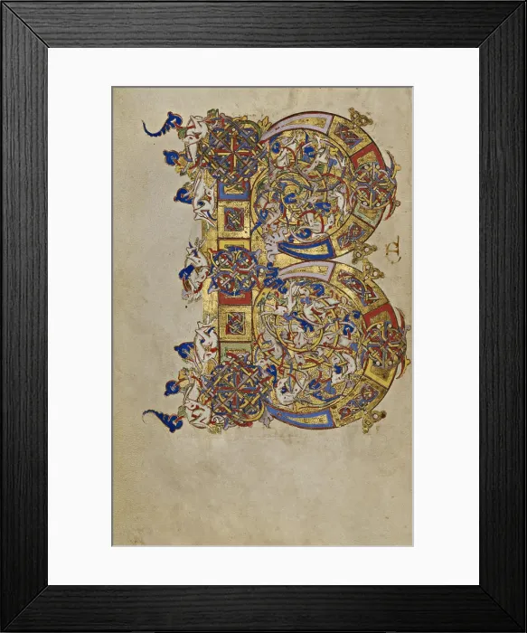 Framed Print : Inhabited Initial B; Montecassino