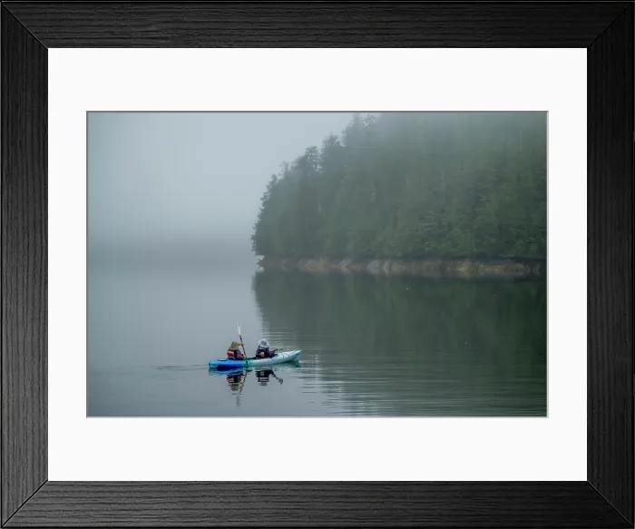 Framed Print : People kayaking at Cameron Cove in Barnard Harbor Framed Print : People kayaking at Cameron Cove in Barnard Harbor