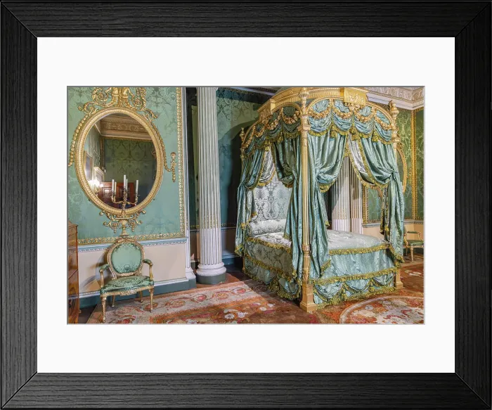 Framed Print : Harewood, Leeds, West Yorkshire, England. Canopy bed in Harewood House, an 18th Century Treasure House Framed Print : Harewood, Leeds, West Yorkshire, England. Canopy bed in Harewood House, an 18th Century Treasure House