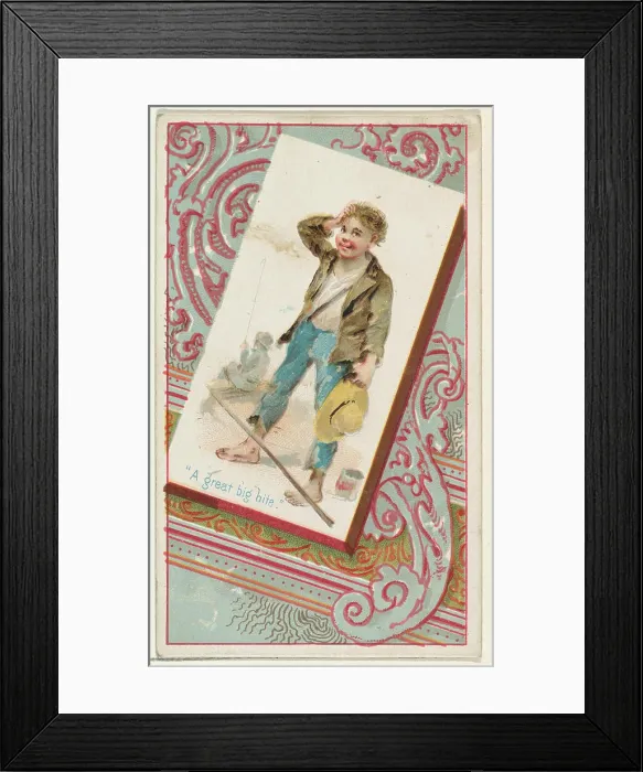 Framed Print : 'A great big bite, ' from the Terrors of America set (N136) issued by Duke Sons & Co Framed Print : 'A great big bite, ' from the Terrors of America set (N136) issued by Duke Sons & Co