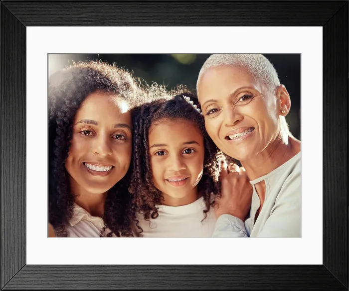 Framed Print : Portrait child, grandmother and mother in nature for family happiness and love in the park in summer Framed Print : Portrait child, grandmother and mother in nature for family happiness and love in the park in summer