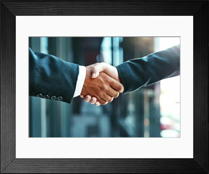 Framed Print : Handshake, business people and partnership