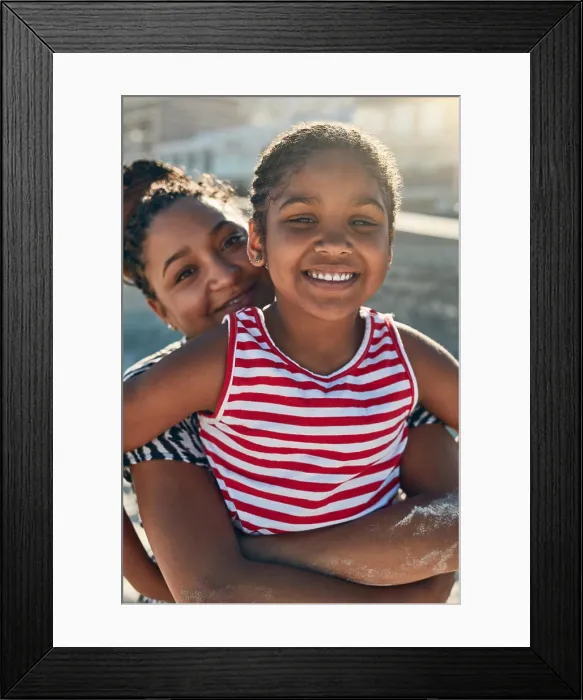 Framed Print : Summer, African mother and child portrait on beach for love