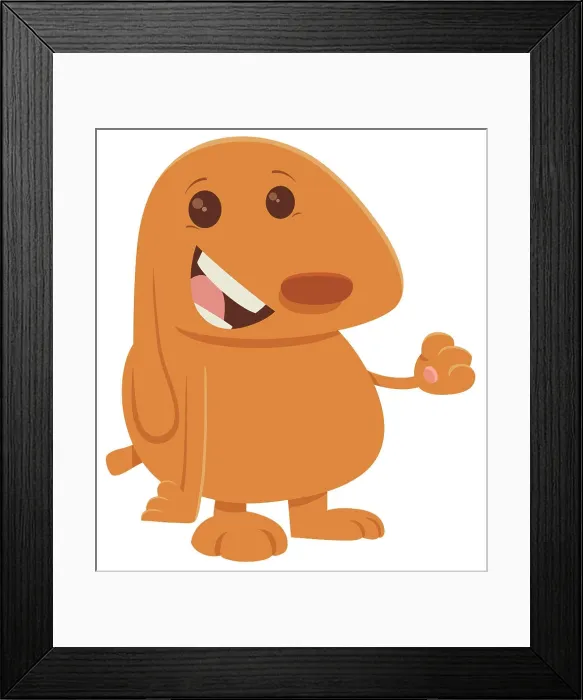 Framed Print : puppy cartoon character Cartoon Illustration of Cute Dog or Puppy Animal Character Copyright: xZoonar