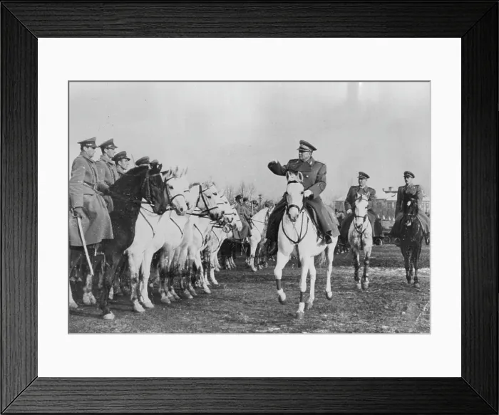 Framed Print : Tito Inspects Officers Of His Guard -- Yugoslavia's Marshal Josip Broz Tito (right centre) Framed Print : Tito Inspects Officers Of His Guard -- Yugoslavia's Marshal Josip Broz Tito (right centre)