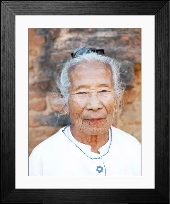 Framed Print : Portrait of a woman, Bagan Temple, Bagan, Myanmar Framed Print : Portrait of a woman, Bagan Temple, Bagan, Myanmar