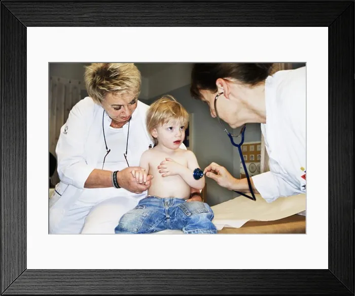 Framed Print : A boy on a medical examination, Sweden Framed Print : A boy on a medical examination, Sweden