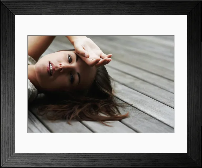 Framed Print : Woman, portrait and confident on porch for relax outdoor in backyard and break Framed Print : Woman, portrait and confident on porch for relax outdoor in backyard and break