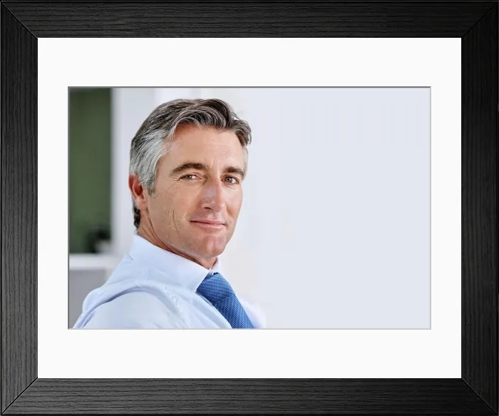 Framed Print : Home, mature businessman and portrait with smile for law firm Framed Print : Home, mature businessman and portrait with smile for law firm