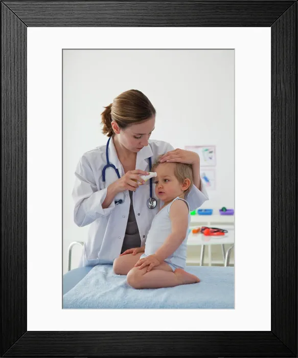 Framed Print : Child in consultation Framed Print : Child in consultation