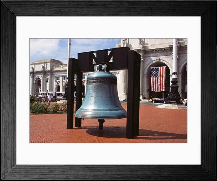 Framed Print : Replica of Liberty Bell outside Union Railway Station, Washington, DC, USA Framed Print : Replica of Liberty Bell outside Union Railway Station, Washington, DC, USA