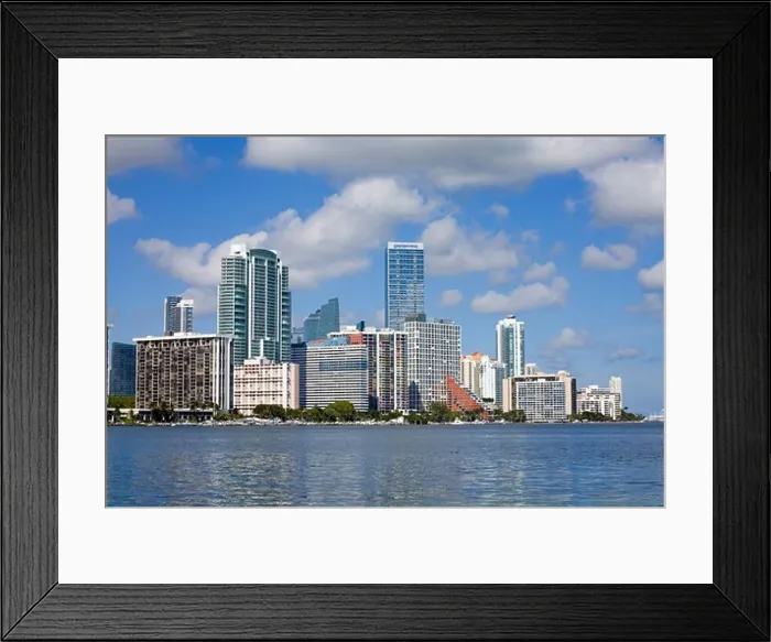 Framed Print : Miami skyline viewed from Key Biscayne, Miami, Florida, USA Framed Print : Miami skyline viewed from Key Biscayne, Miami, Florida, USA