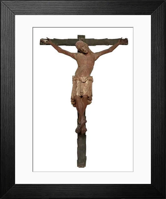 Framed Print : Corpus of Christ 1200s (Cross is later) Wood; painted decoration; gilding Unknown artist Spanish (Catalonia) Framed Print : Corpus of Christ 1200s (Cross is later) Wood; painted decoration; gilding Unknown artist Spanish (Catalonia)