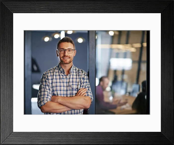 Framed Print : Portrait, business and man confident in office with ideas Framed Print : Portrait, business and man confident in office with ideas