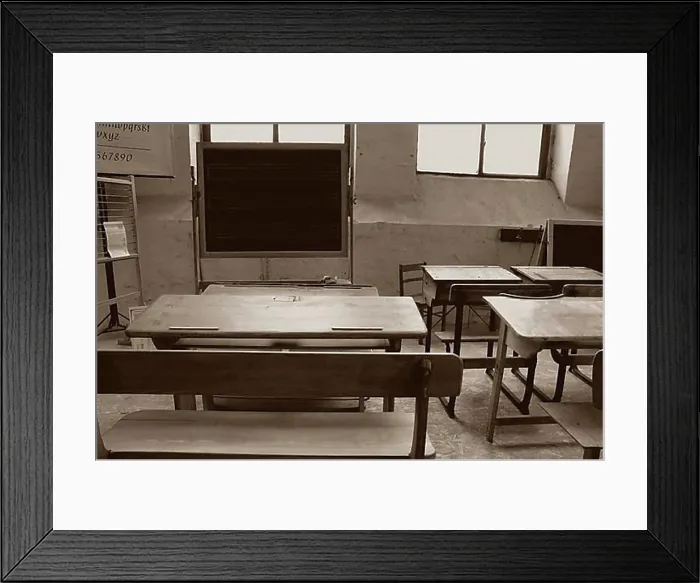 Framed Print : An old classroom in a museum Framed Print : An old classroom in a museum