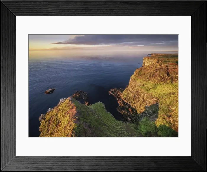 Framed Print : Rocky coast in the evening light, Langanesbyggð, Norðurland eystra, Iceland, Europe