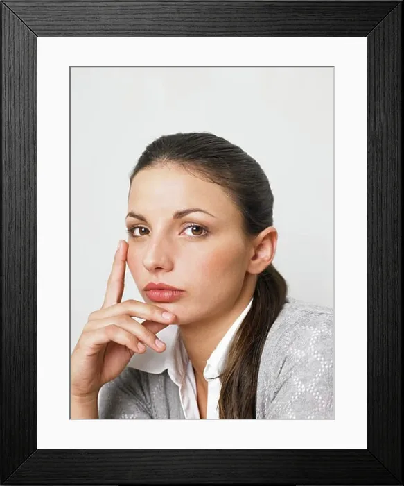 Framed Print : Businesswoman at her desk