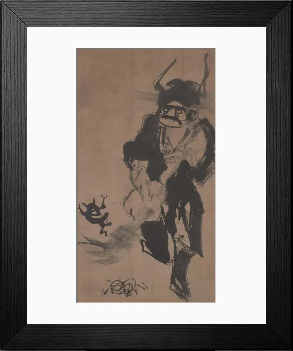 Framed Print : Shōki with Demon, late 18th - early 19th century Framed Print : Shōki with Demon, late 18th - early 19th century