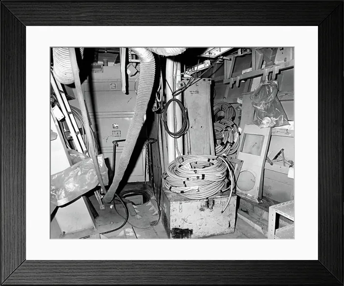 Framed Print : An interior view of the sonar equipment room on the guided missile frigate USS VANDERGRIFT (FFG 48)
