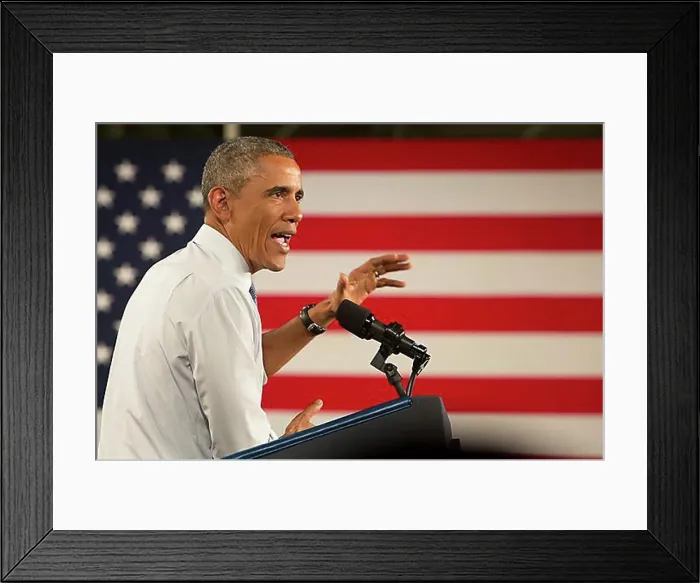 Framed Print : President Barack Obama speaks at Ford's Michigan Assembly Plant Framed Print : President Barack Obama speaks at Ford's Michigan Assembly Plant