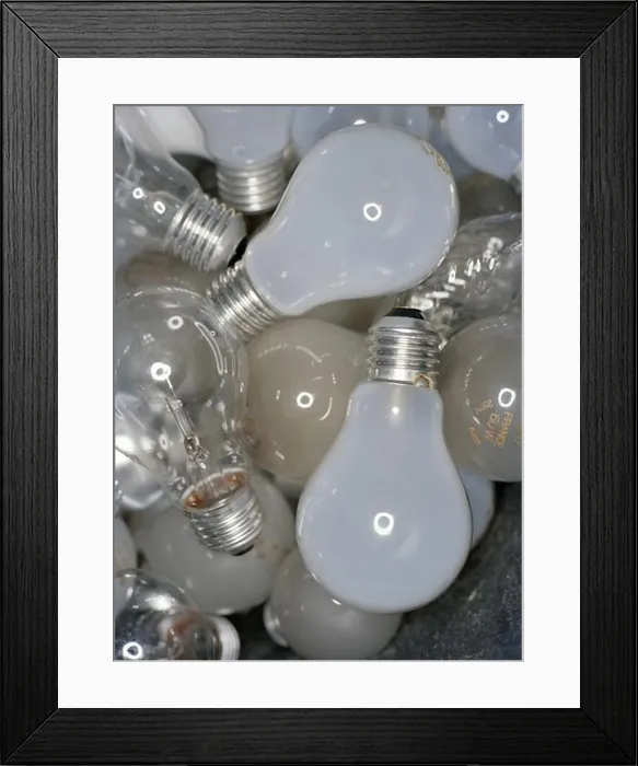 Framed Print : Electric bulbs, close-up Framed Print : Electric bulbs, close-up