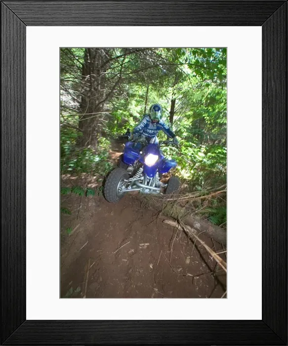 Framed Print : Yamaha Blaster ATV quad 2003 blue rider trail Framed Print : Yamaha Blaster ATV quad 2003 blue rider trail