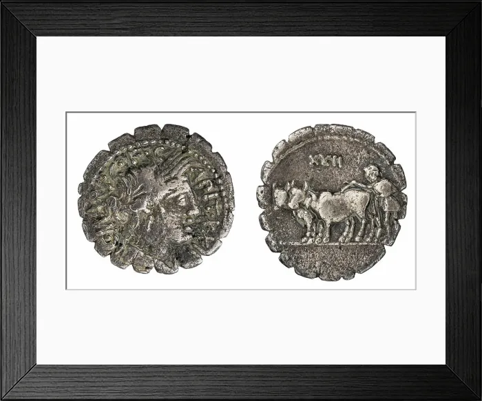 Framed Print : ﻿denarius (serratus). Marius Capito, C. (fl. 81 a.C.), monetary officer, Republika Rzymska, issuer