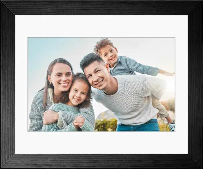 Framed Print : Parents, kids and happy in garden with piggyback on portrait for fun Framed Print : Parents, kids and happy in garden with piggyback on portrait for fun