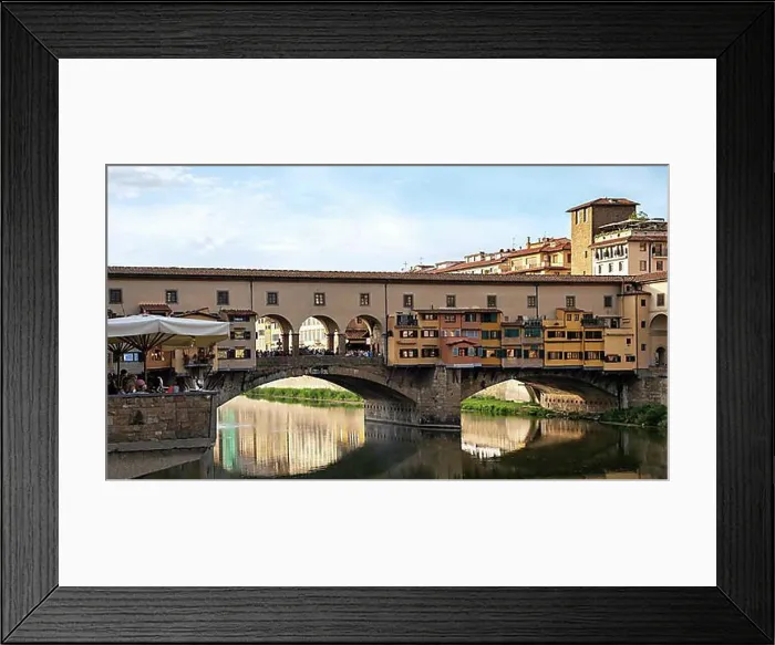 Framed Print : FLORENCE, TUSCANY / ITALY - OCTOBER 18 : View of buildings along and across the River Arno in Florence on October 18 Framed Print : FLORENCE, TUSCANY / ITALY - OCTOBER 18 : View of buildings along and across the River Arno in Florence on October 18