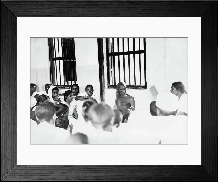 Framed Print : Mahatma Gandhi with his ashram workers at Sabarmati Ashram Framed Print : Mahatma Gandhi with his ashram workers at Sabarmati Ashram
