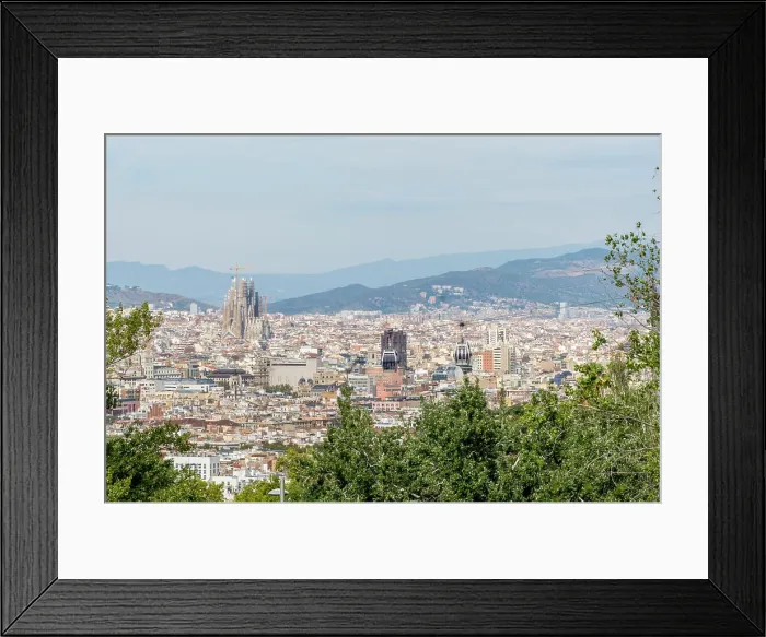 Framed Print : Teleferic de Montjuic overlooking Barcelona, Spain Framed Print : Teleferic de Montjuic overlooking Barcelona, Spain