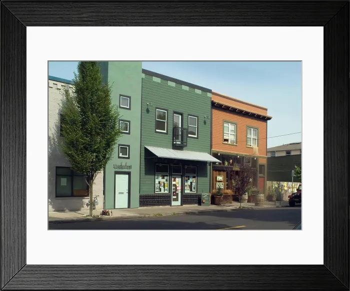 Framed Print : USA, Oregon, Portland, Historic storefronts in the Mississippi district Framed Print : USA, Oregon, Portland, Historic storefronts in the Mississippi district