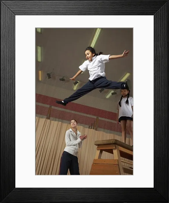 Framed Print : Kids Doing Gymnastics Framed Print : Kids Doing Gymnastics