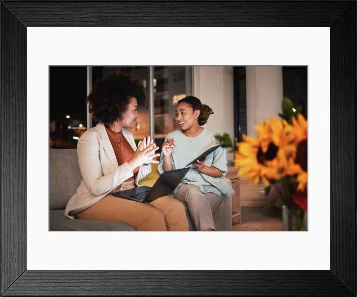 Framed Print : Business, planning and women with laptop Framed Print : Business, planning and women with laptop