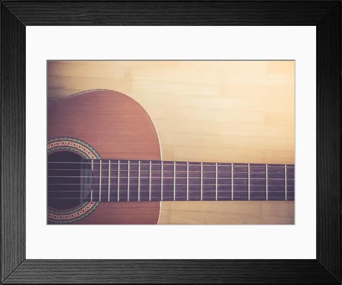 Framed Print : Classical guitar and strings, professional instrument