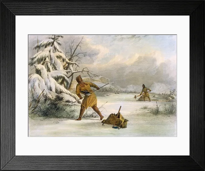 Framed Print : Spearing Muskrats in Winter(from 'The American Aboriginal Portfolio' by Mary Eastman) Framed Print : Spearing Muskrats in Winter(from 'The American Aboriginal Portfolio' by Mary Eastman)