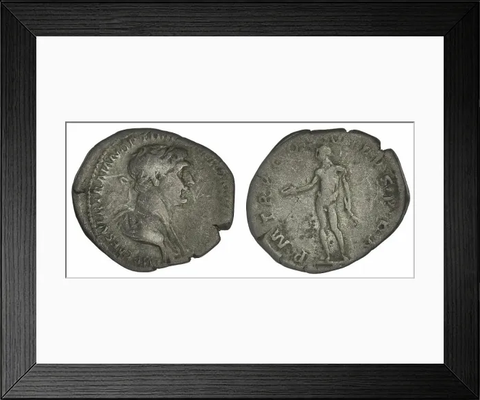 Framed Print : ﻿denarius. Trajan (cesarz rzymski ; 98-117), emperor