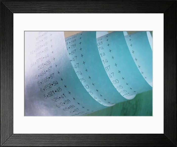 Framed Print : Printout of calculation Framed Print : Printout of calculation