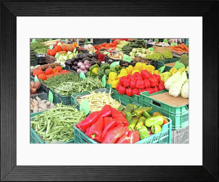 Framed Print : Farmers Market Vegetables in Crates at Farmers Market Stall Copyright: xZoonar.com / MarkoxBericx 8922571 Framed Print : Farmers Market Vegetables in Crates at Farmers Market Stall Copyright: xZoonar.com / MarkoxBericx 8922571