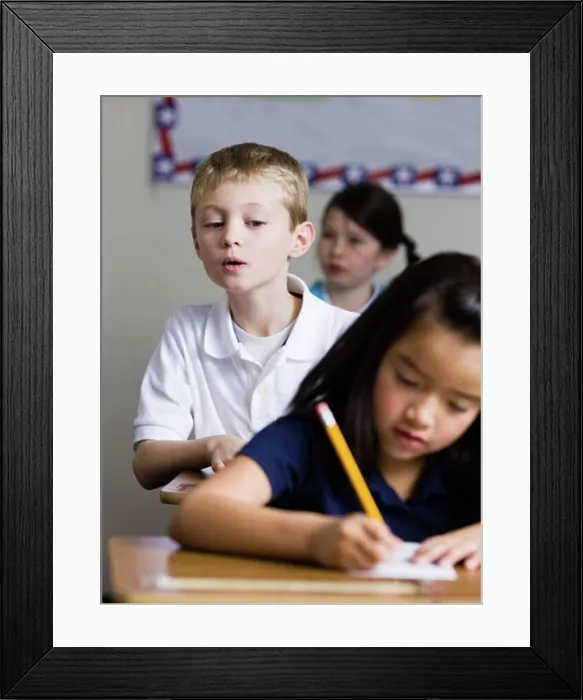 Framed Print : boy cheating Framed Print : boy cheating