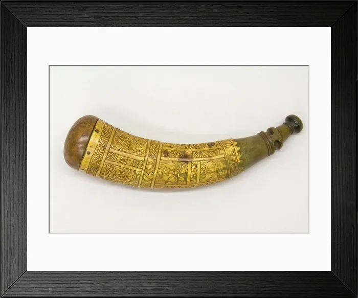 Framed Print : Powder Flask ca. 1700 Norwegian. Powder Flask 27940 Framed Print : Powder Flask ca. 1700 Norwegian. Powder Flask 27940