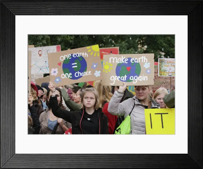 Framed Print : School students and activists gather during a climate strike march on September 27 Framed Print : School students and activists gather during a climate strike march on September 27